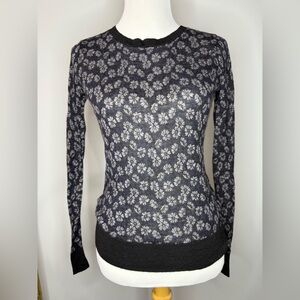 Ann Taylor Loft long sleeve midnight blue floral sweater - Small